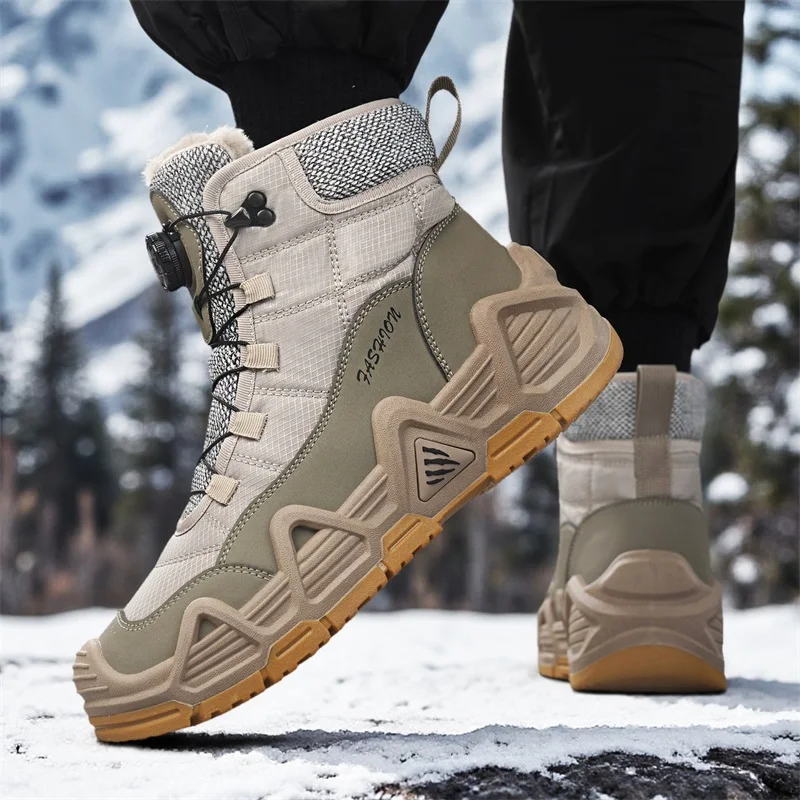 Men'S Shoes Hiking - Warm Fur Outdoor Mens Combat Tactical