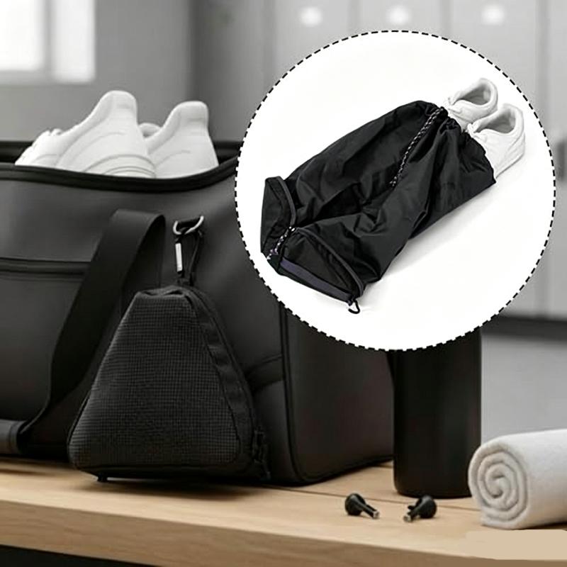 Men'S Shoes Zipper - Foldable Travel Shoe Bag Black Shoe