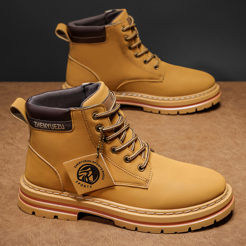 Men'S Shoes Height Increase - Autumn and Winter Retro Short Boots