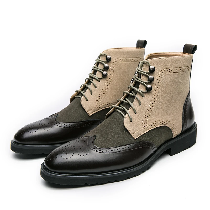 Retro Black High Top Men's Bro - Men'S Shoes Brogues 评论和价格
