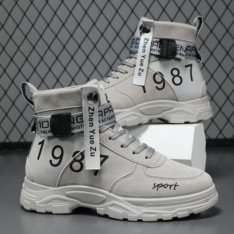 Men's Solid Color High-Top Fas - Men'S Shoes Hiking 评论和价格
