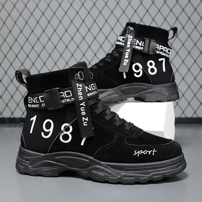 Men's Solid Color High-Top Fas - Men'S Shoes Hiking 评论和价格