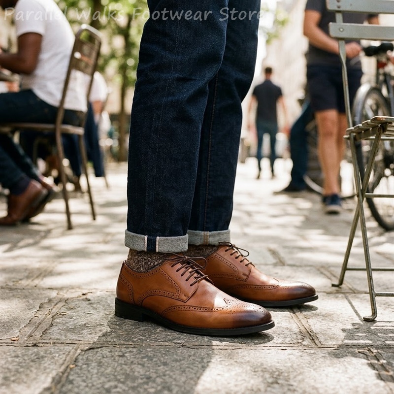 Men Brogue Derby Shoes Formal  - Men'S Shoes Brogues 评论和价格
