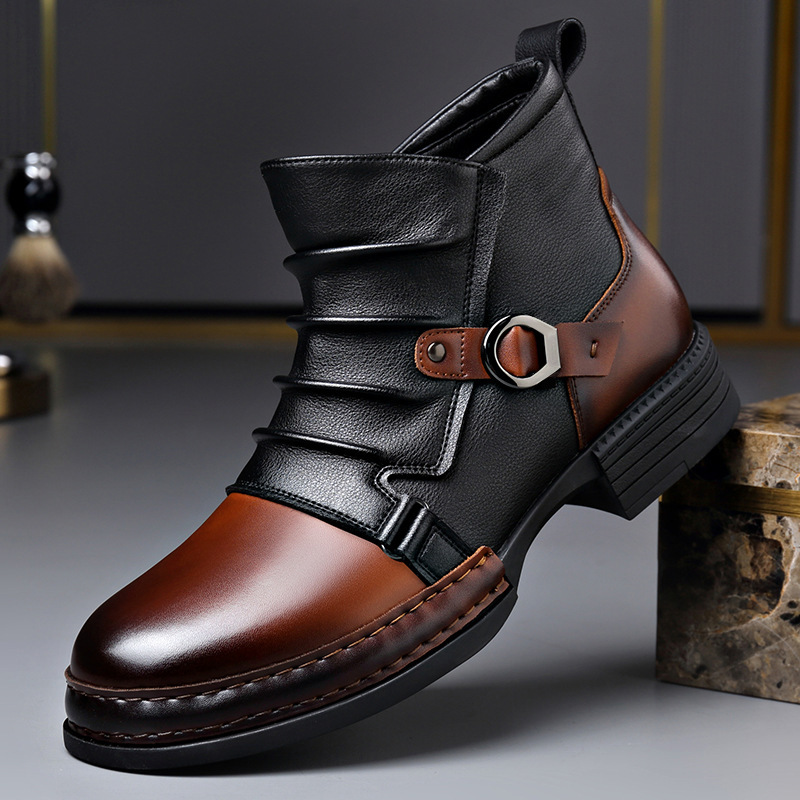 Autumn Winter Retro Ankle Boot - Men'S Shoes Zipper 评论和价格