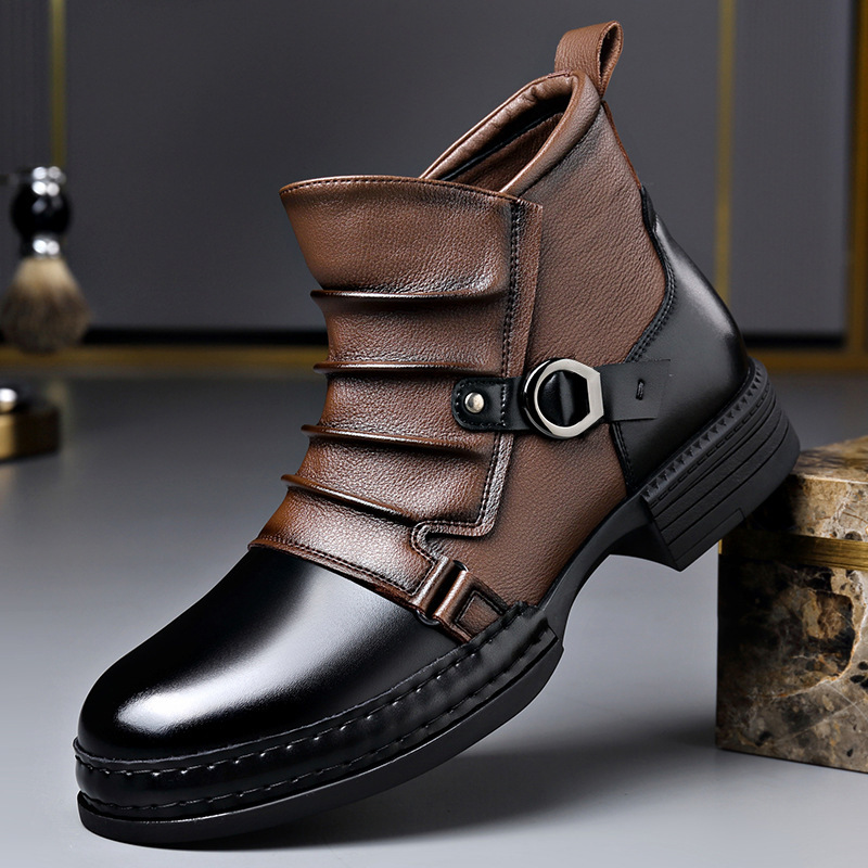 Autumn Winter Retro Ankle Boot - Men'S Shoes Zipper 评论和价格