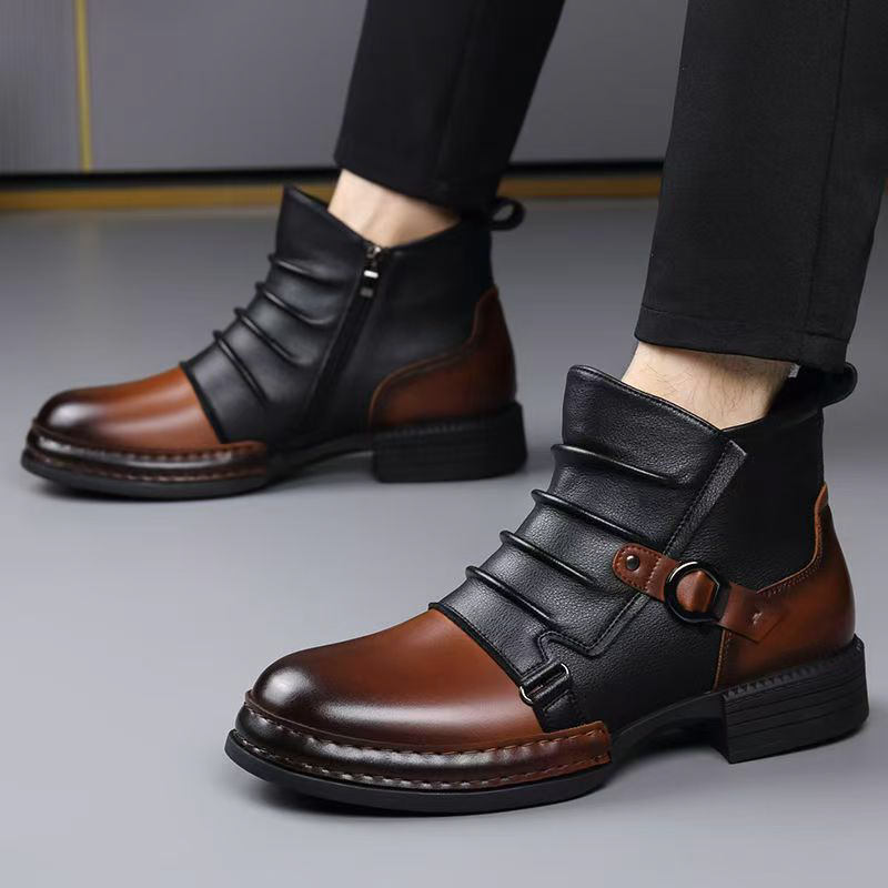 Autumn Winter Retro Ankle Boot - Men'S Shoes Zipper 评论和价格