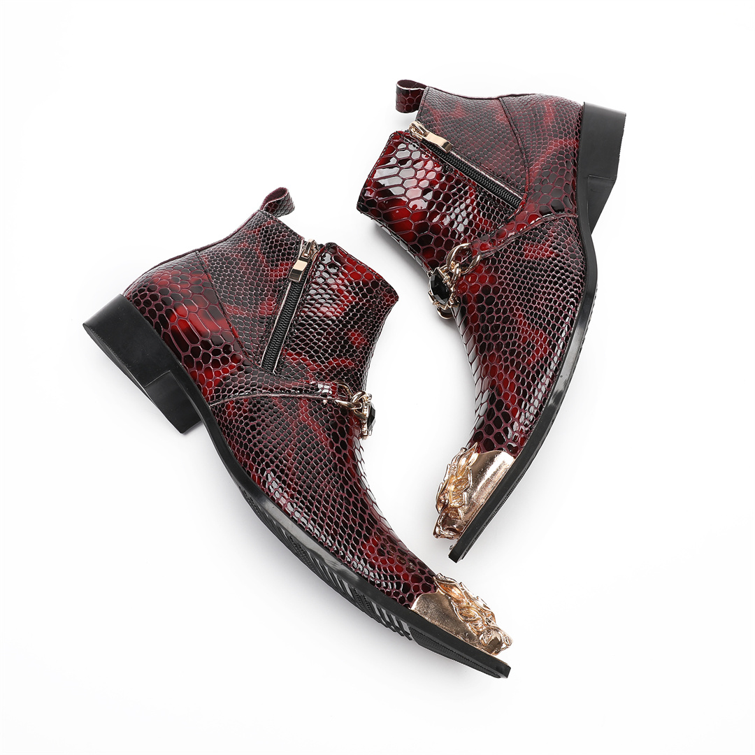 fashion metal pointed toe real - Men'S Shoes Zipper 评论和价格