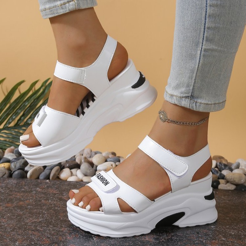 New Women Platform Wedge Sanda - Velcro Strap Sandal 评论和价格