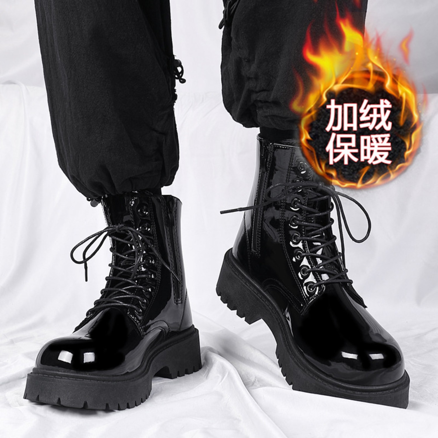 Men's warm plush high-top boot - Men Shoes 2026 评论和价格