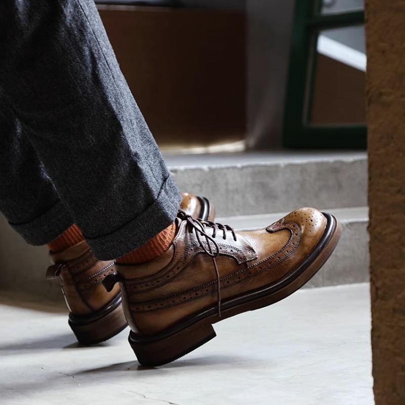 British Brogue Carved High Top - Men'S Shoes Brogues 评论和价格