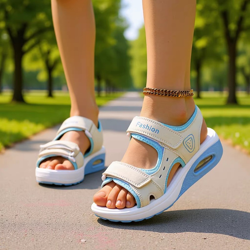 Women's Orthopedic Air Cushion - Velcro Strap Sandal 评论和价格
