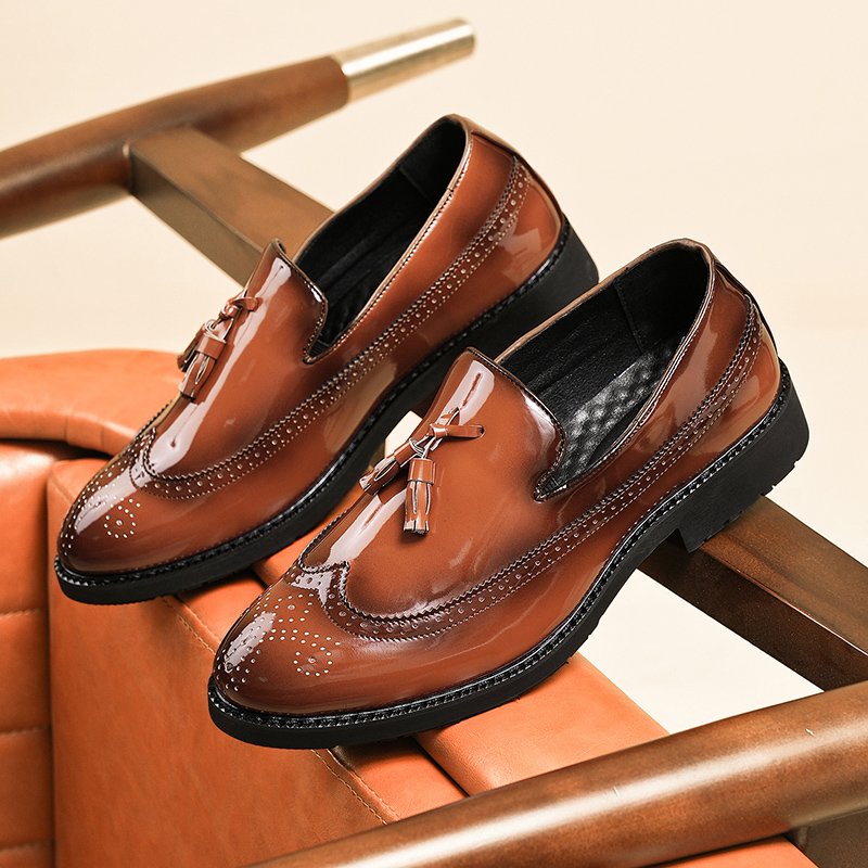 Men Patent Leather Carving Bro - Men'S Shoes Brogues 评论和价格