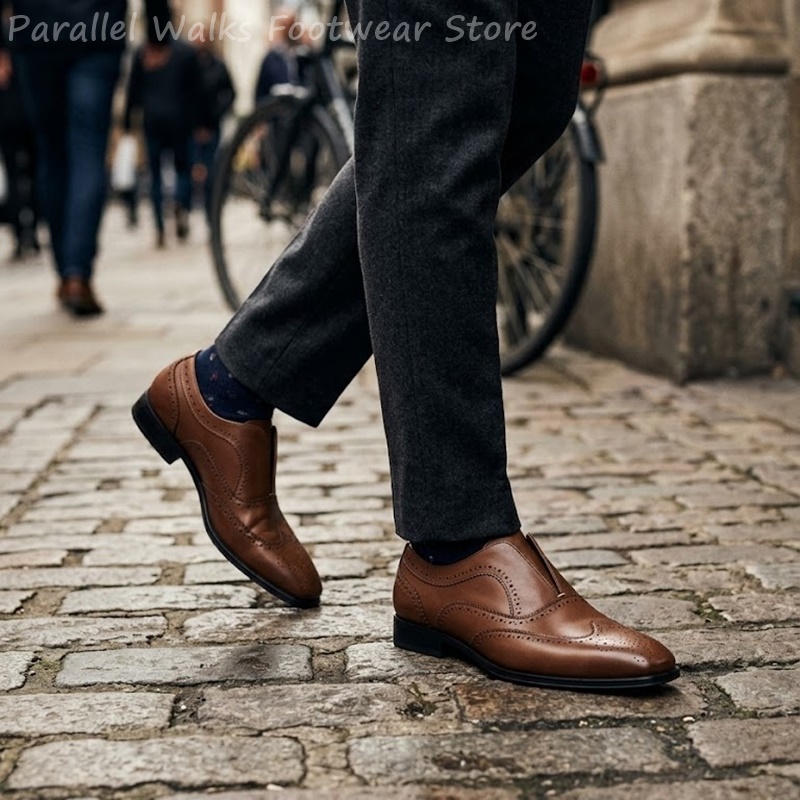 Mens Brown Leather Brogue Shoe - Men'S Shoes Brogues 评论和价格