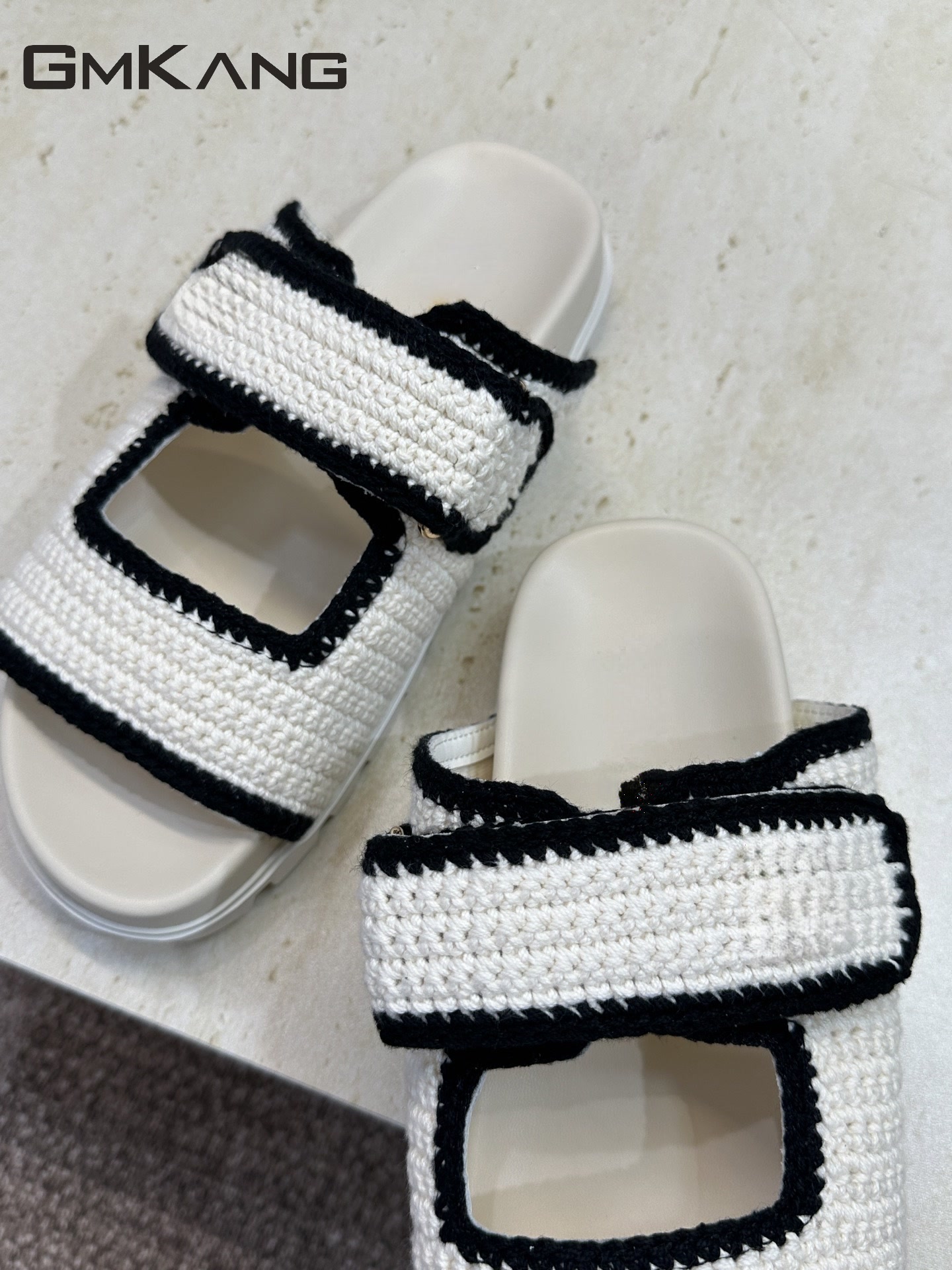 Women Knitted Slide Sandals Ve - Velcro Strap Sandal 评论和价格