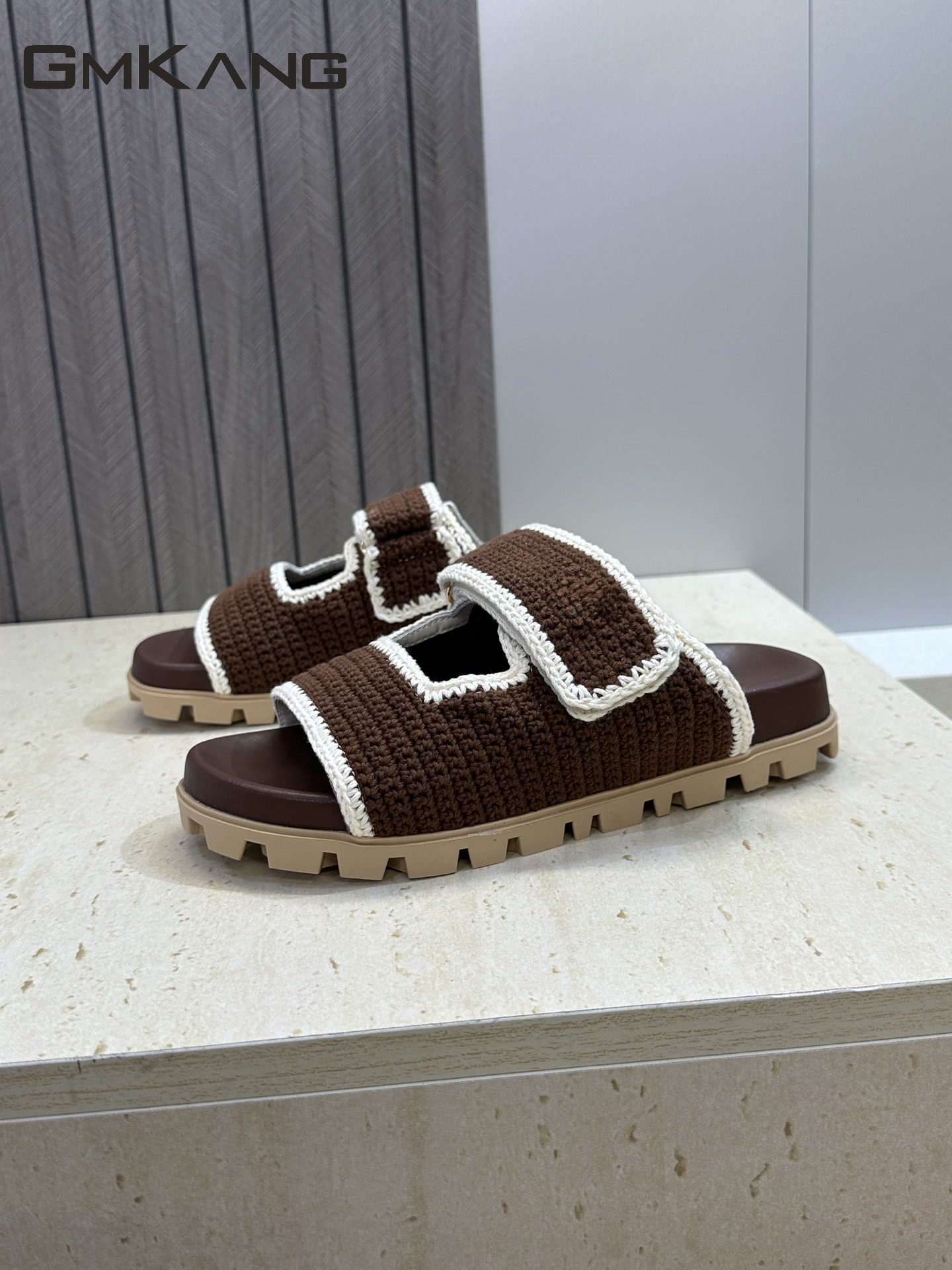 Women Knitted Slide Sandals Ve - Velcro Strap Sandal 评论和价格