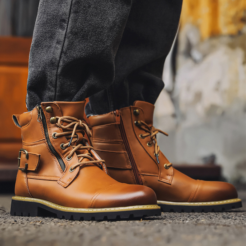 Quality Men Leather Boots Meta - Men'S Shoes Zipper 评论和价格