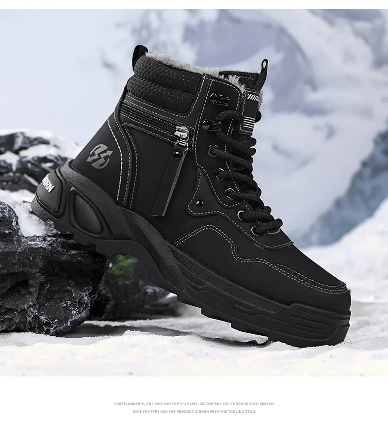 Fleece Lined Retro Work Ankle  - Men'S Shoes Height Increase 评论和价格