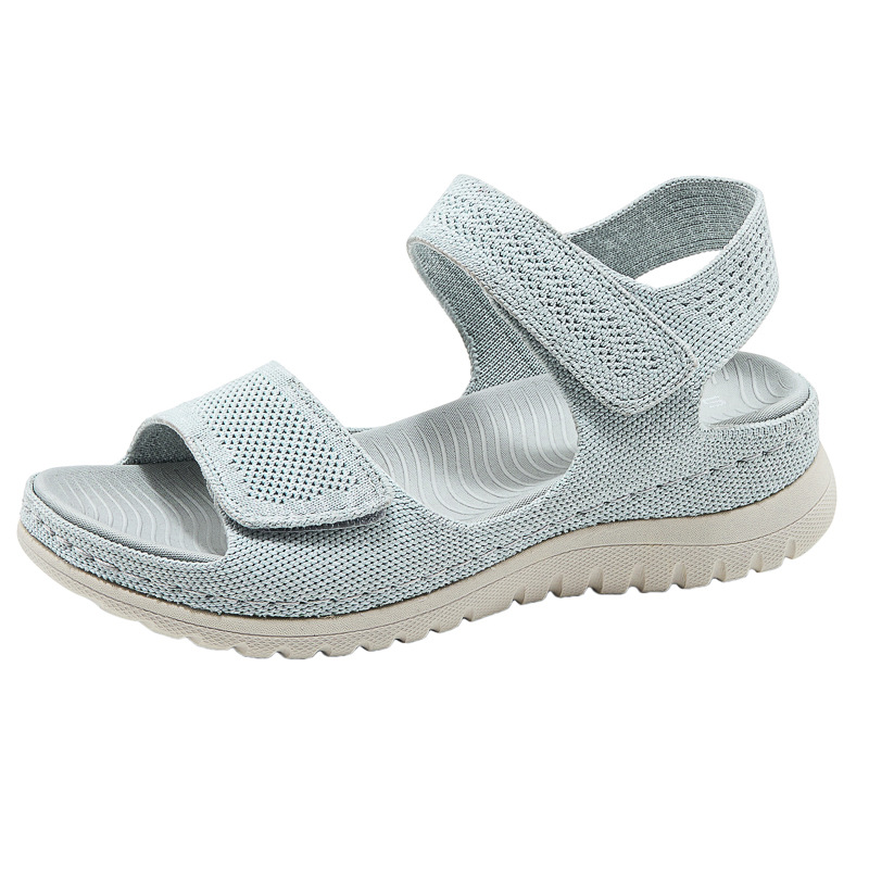 Ladies Knit Mesh Platform Spor - Velcro Strap Sandal 评论和价格